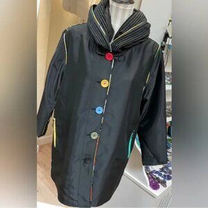 *NWT* Reversible Raincoat with Pleated Hood from O Opera